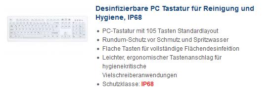desinfizierbare Tastatur